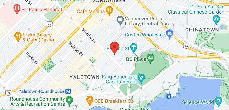 map of 2601 885 CAMBIE STREET